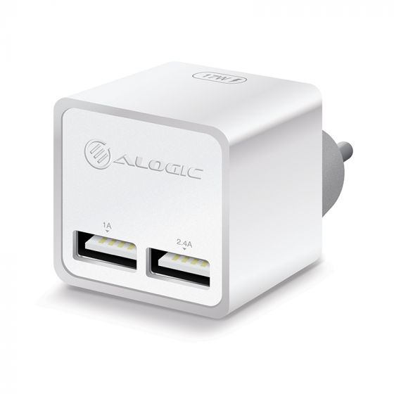 ALOGIC 2 Port USB Mini Wall Charger - 2.4A + 1A - 17W