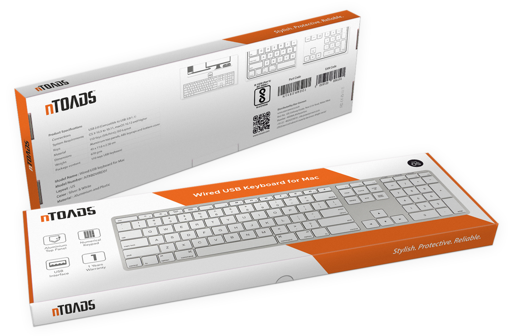 nTOADS Wired USB keyboard for Mac