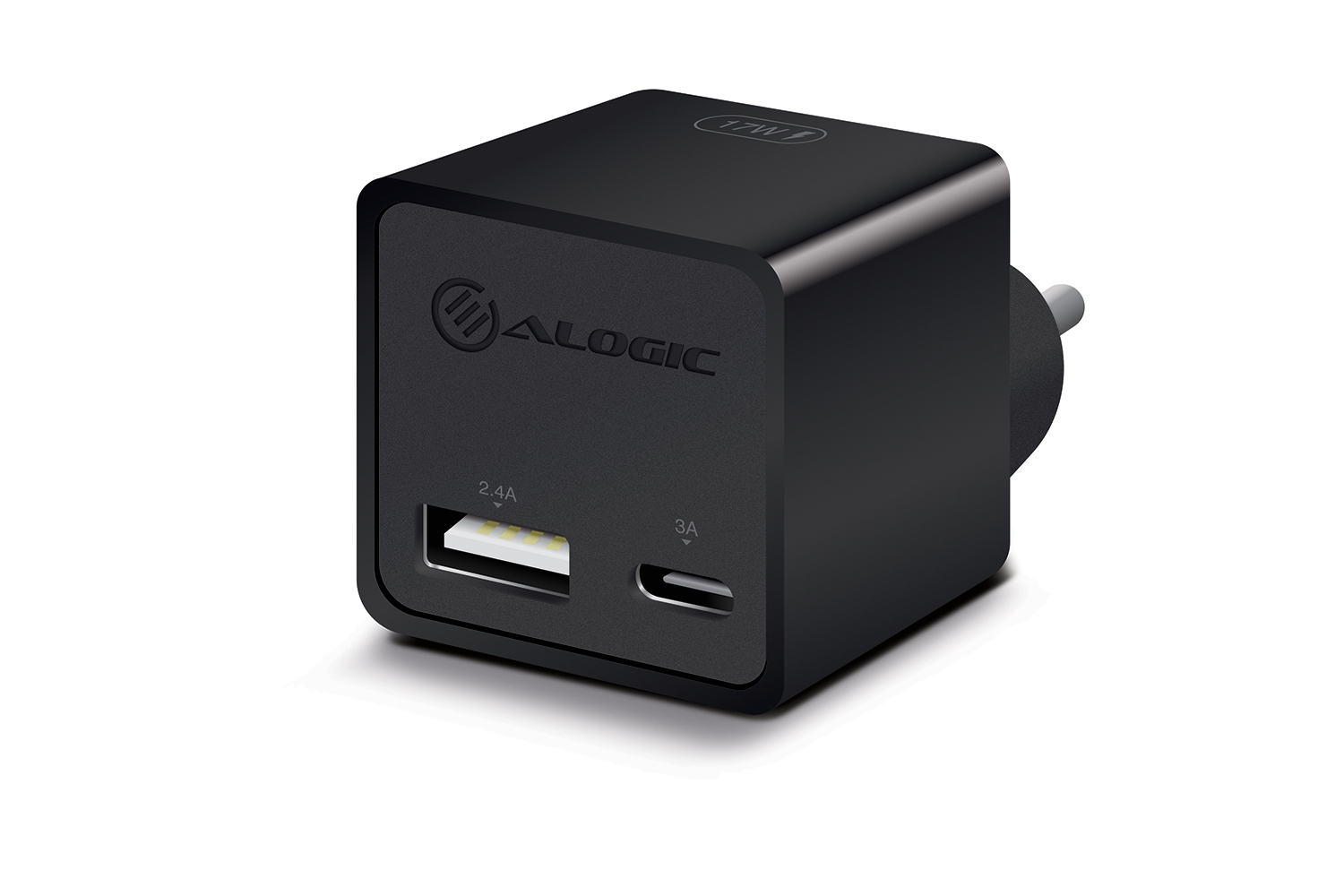 ALOGIC 2 Port USB-C & USB-A Mini Wall Charger – 3A + 2.4A – 17W